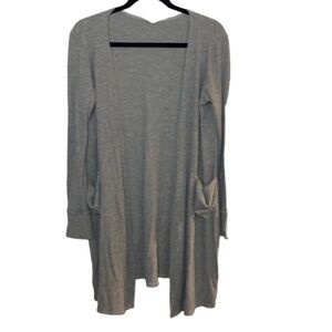 Emory Park Lightweight Cozy Knit Long Cardigan Sweater. Light Gray. Size L.